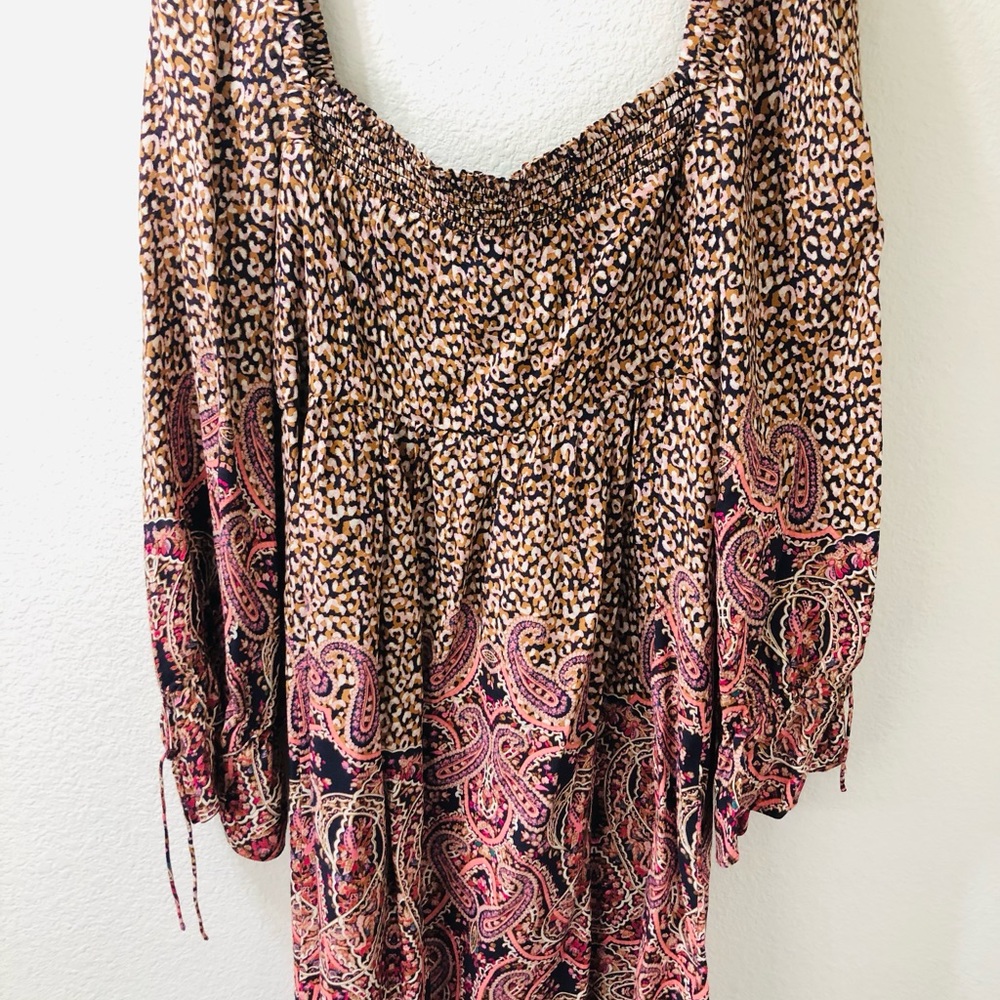 Anthropology Maeve boho long sleeve dress, size Large